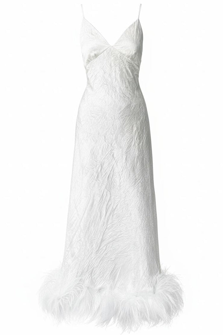 Textured White Slip Dress