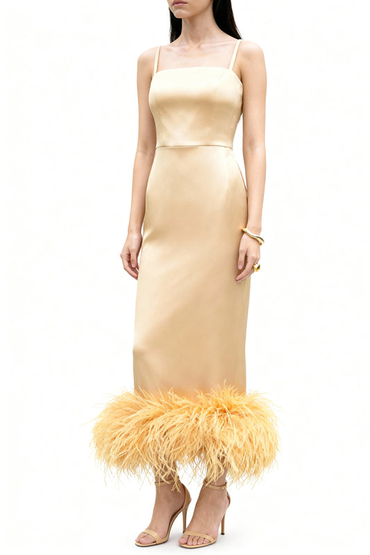 Soft Gold Pencil Dress