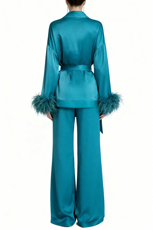 Lagoon Teal Kimono Set