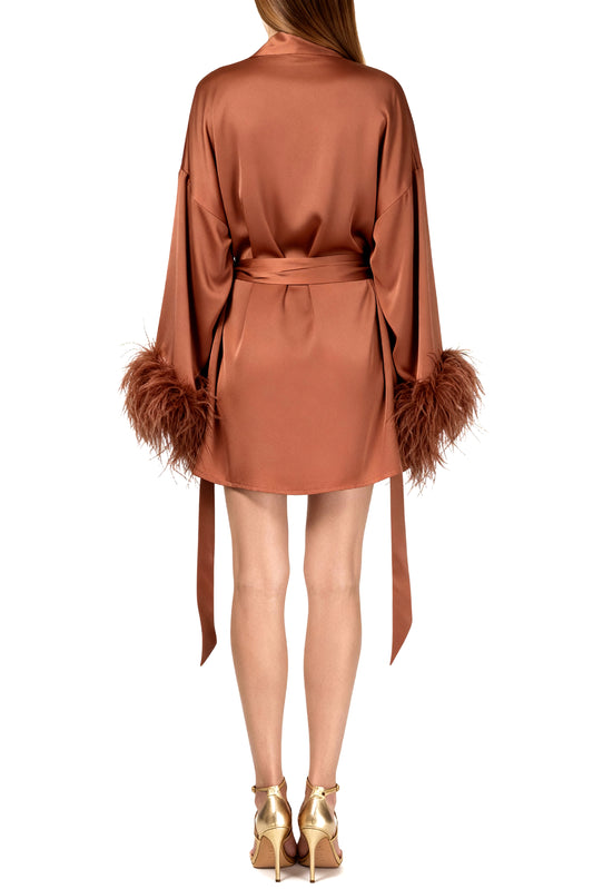 Burnt Terracotta Kimono and Shorts Set