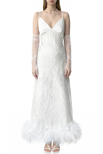 Textured White Slip Dress