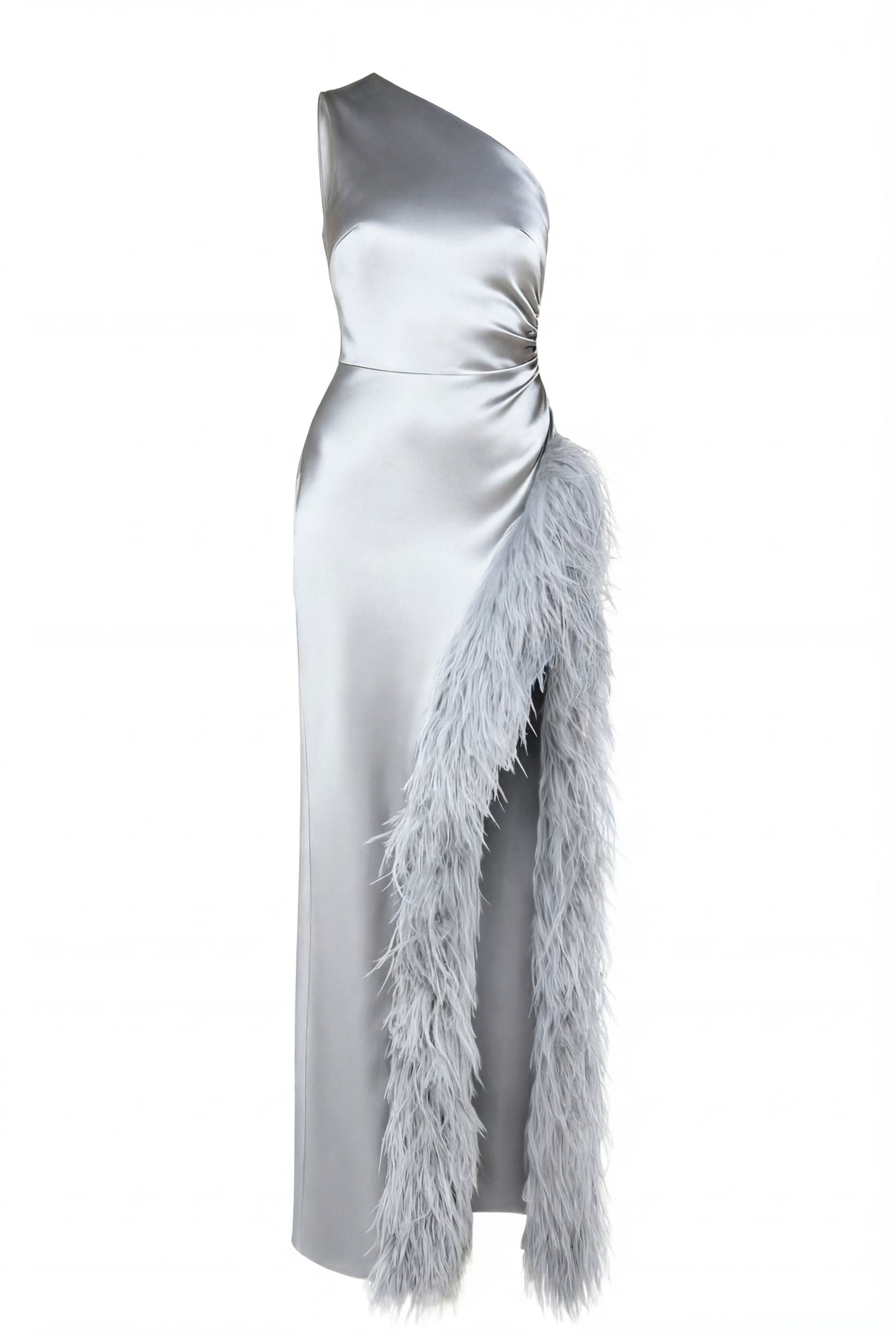 Ice Silver One-Shoulder Dress