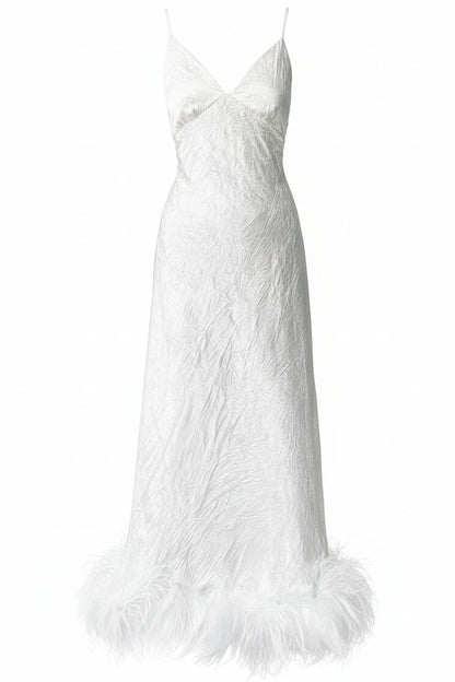 Textured White Slip Dress