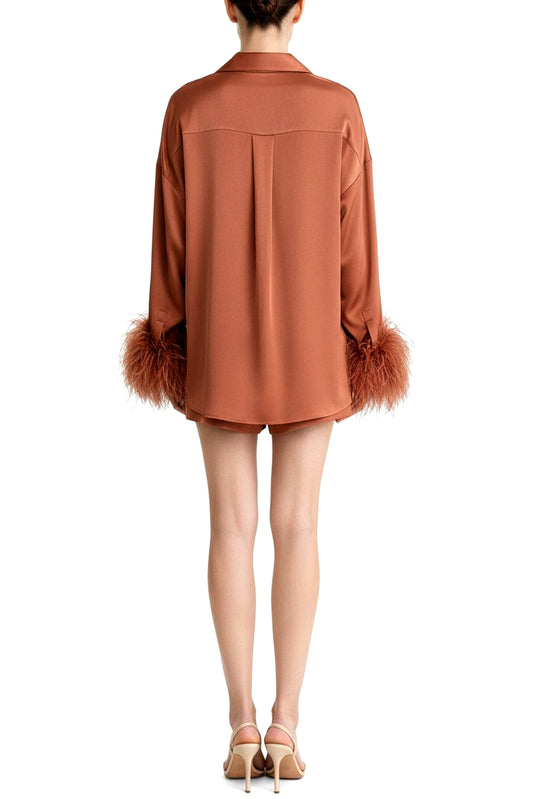 Burnt Terracotta Shirt and Shorts Set