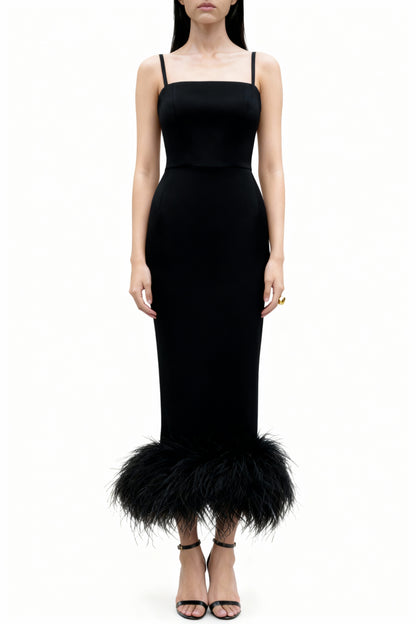 Obsidian Black Pencil Dress