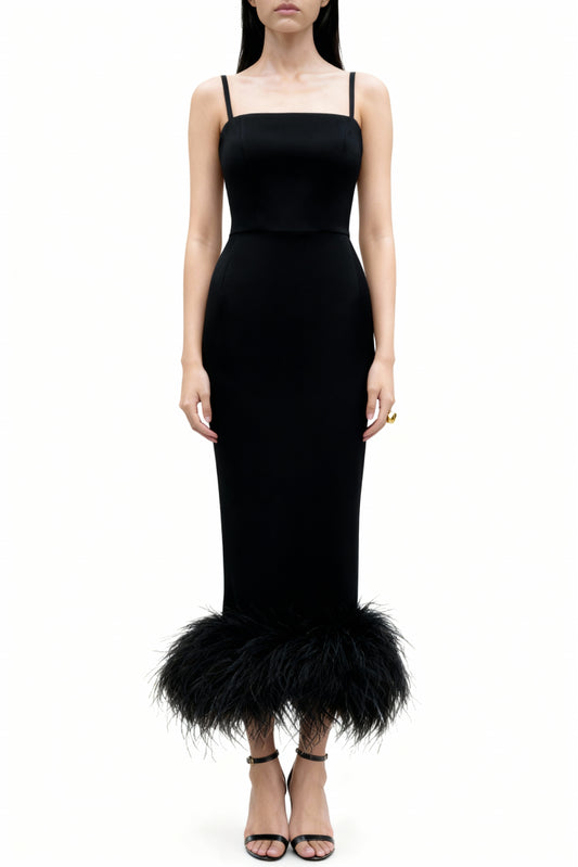 Obsidian Black Pencil Dress