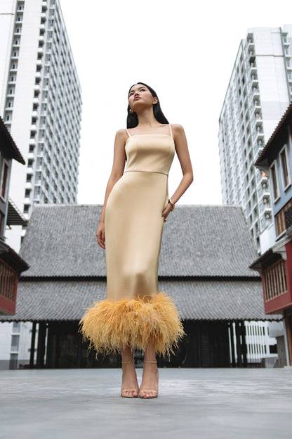 Soft Gold Pencil Dress