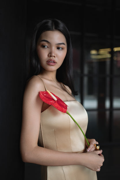 Soft Gold Pencil Dress