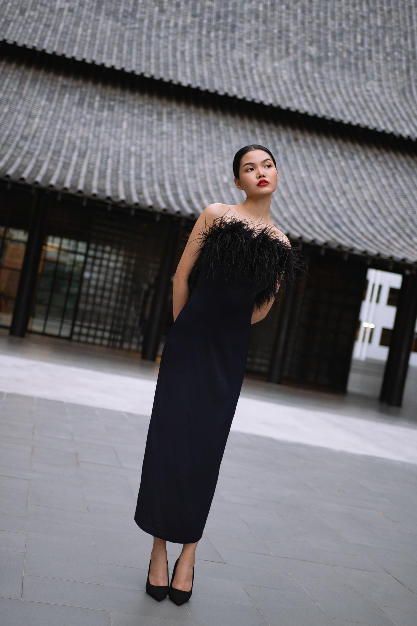 Noir Column Dress