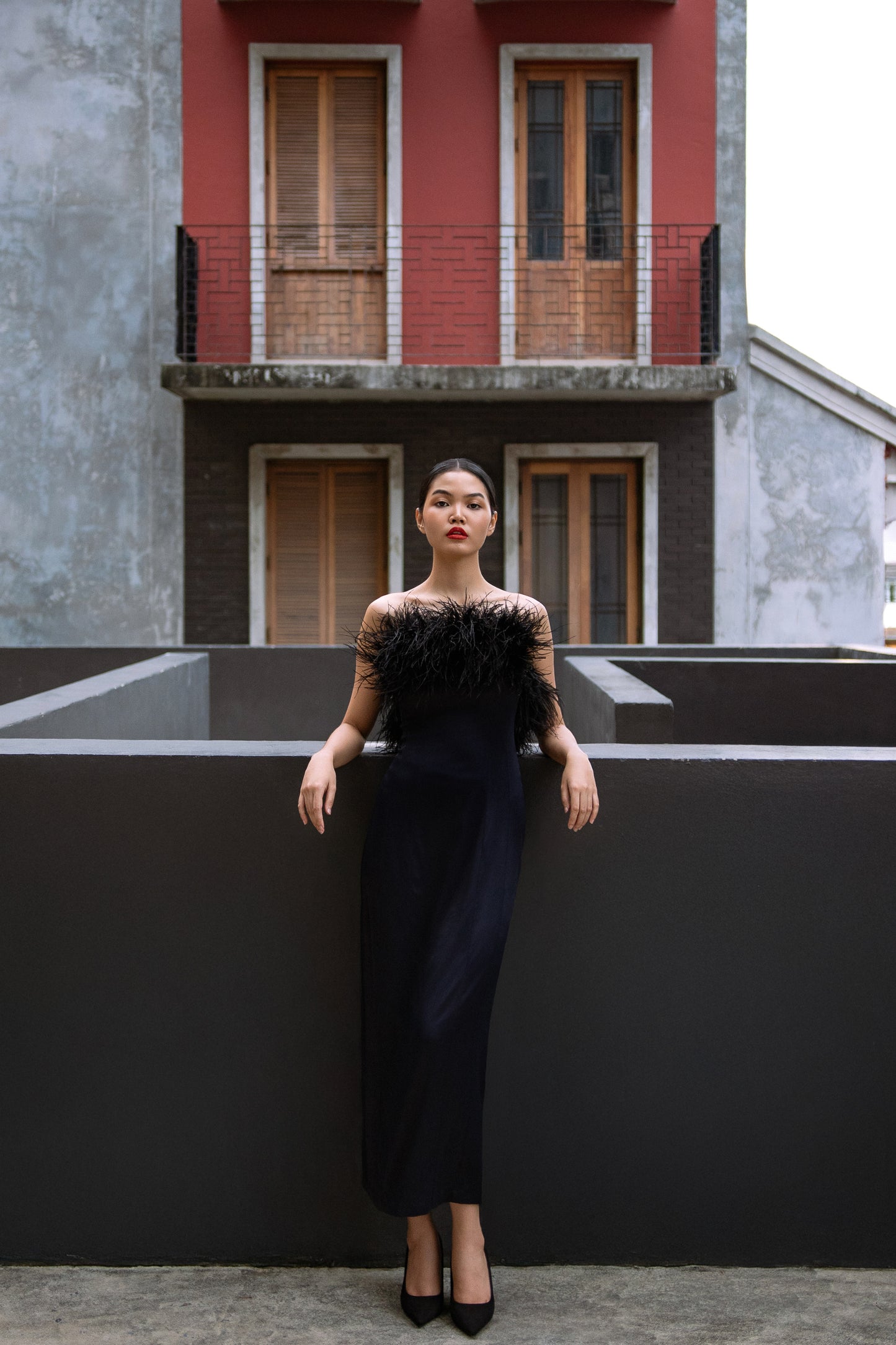 Noir Column Dress
