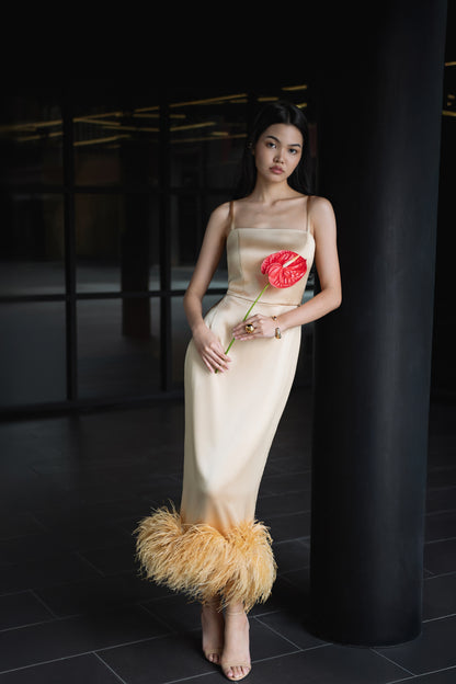 Soft Gold Pencil Dress