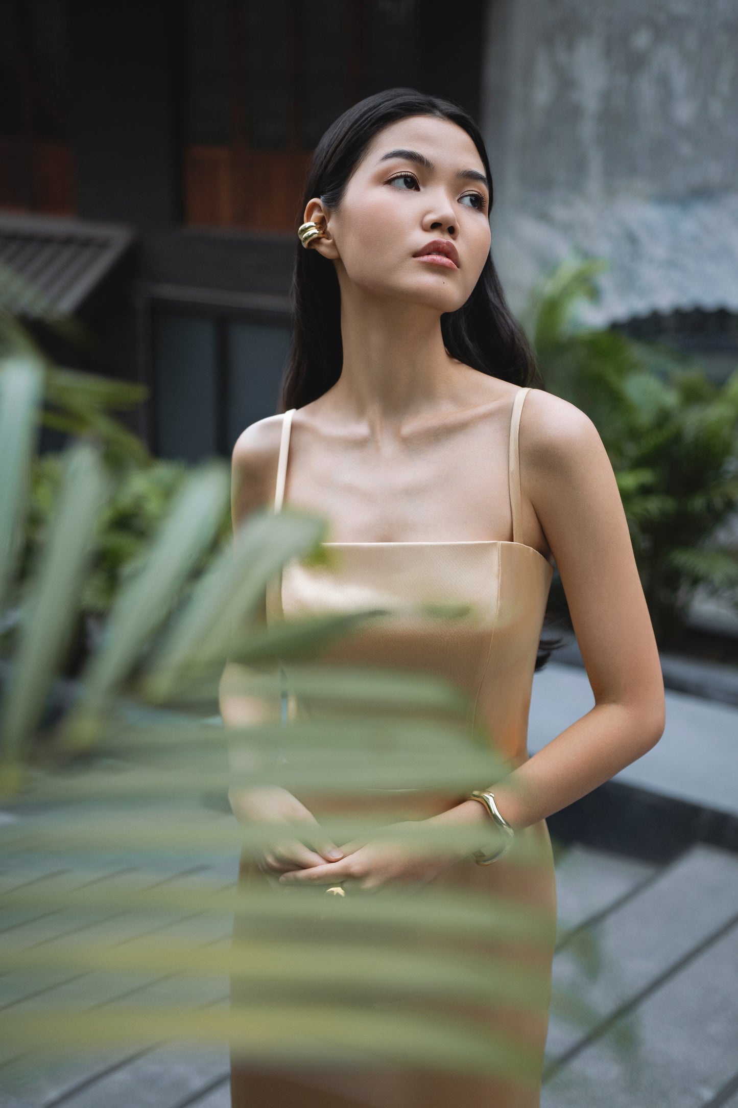 Soft Gold Pencil Dress