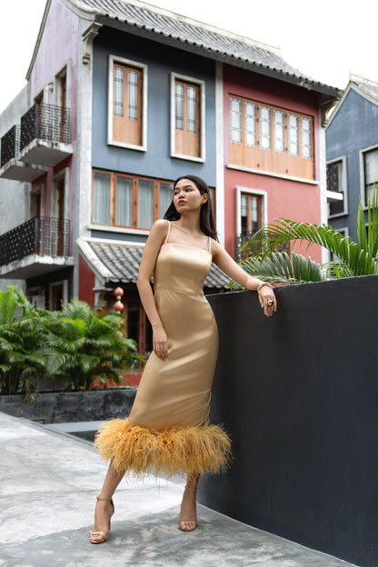 Soft Gold Pencil Dress