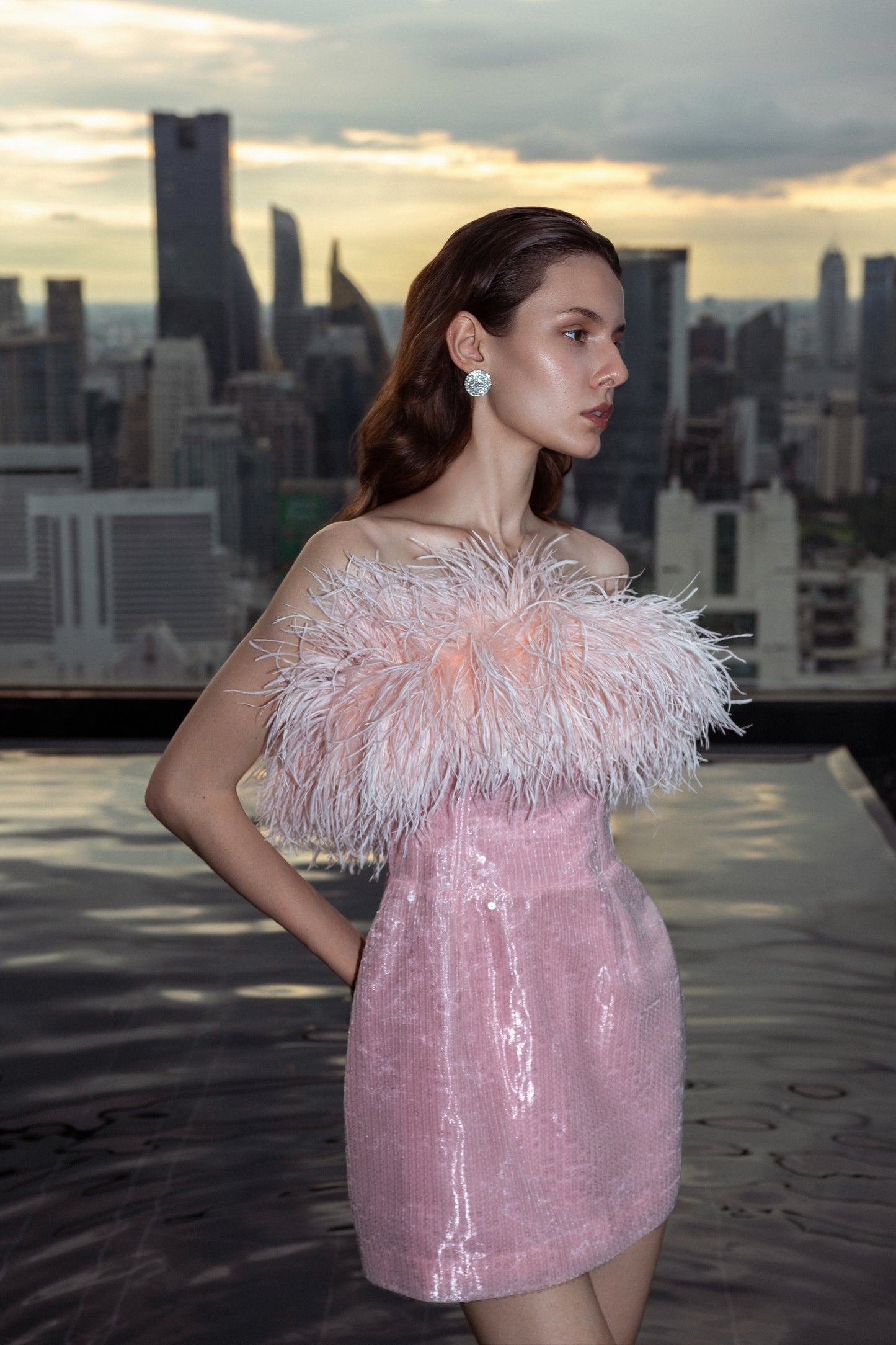 Lotus Pink Mini Dress