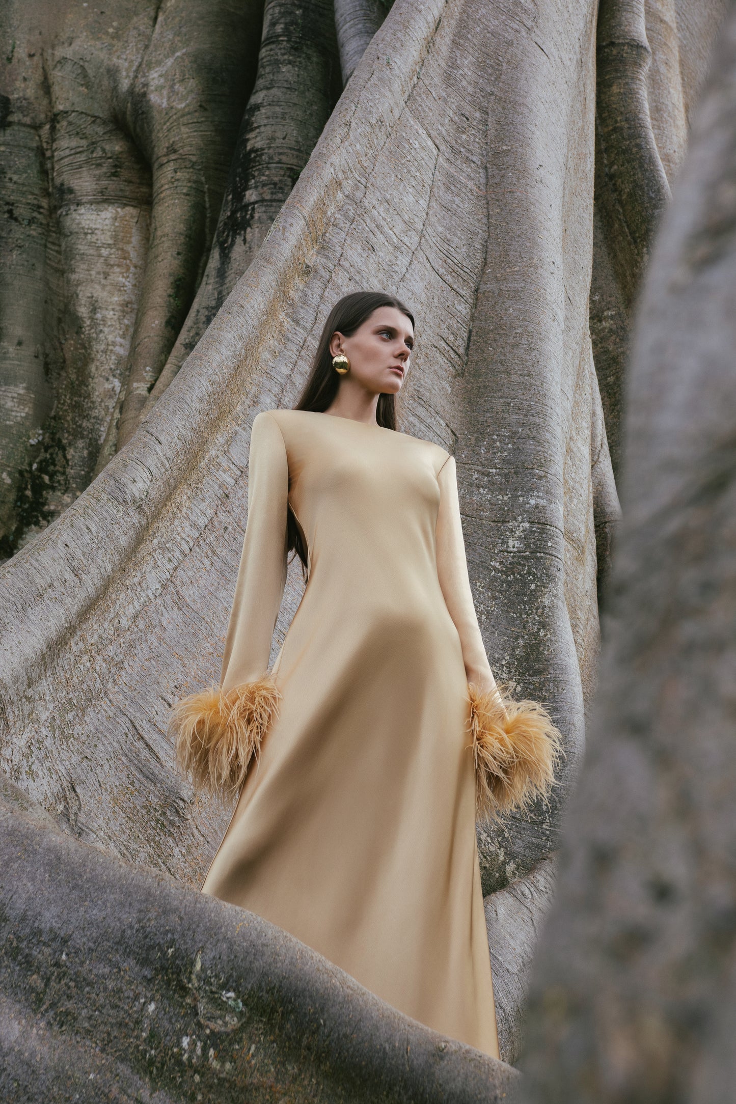 Banyan Gold Bias Dress
