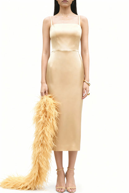 Soft Gold Pencil Dress