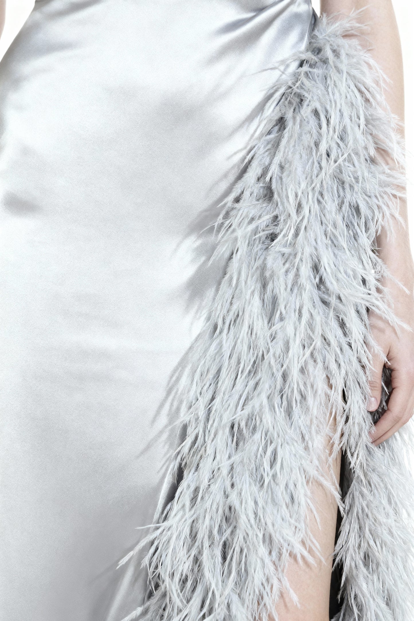 Ice Silver One-Shoulder Dress