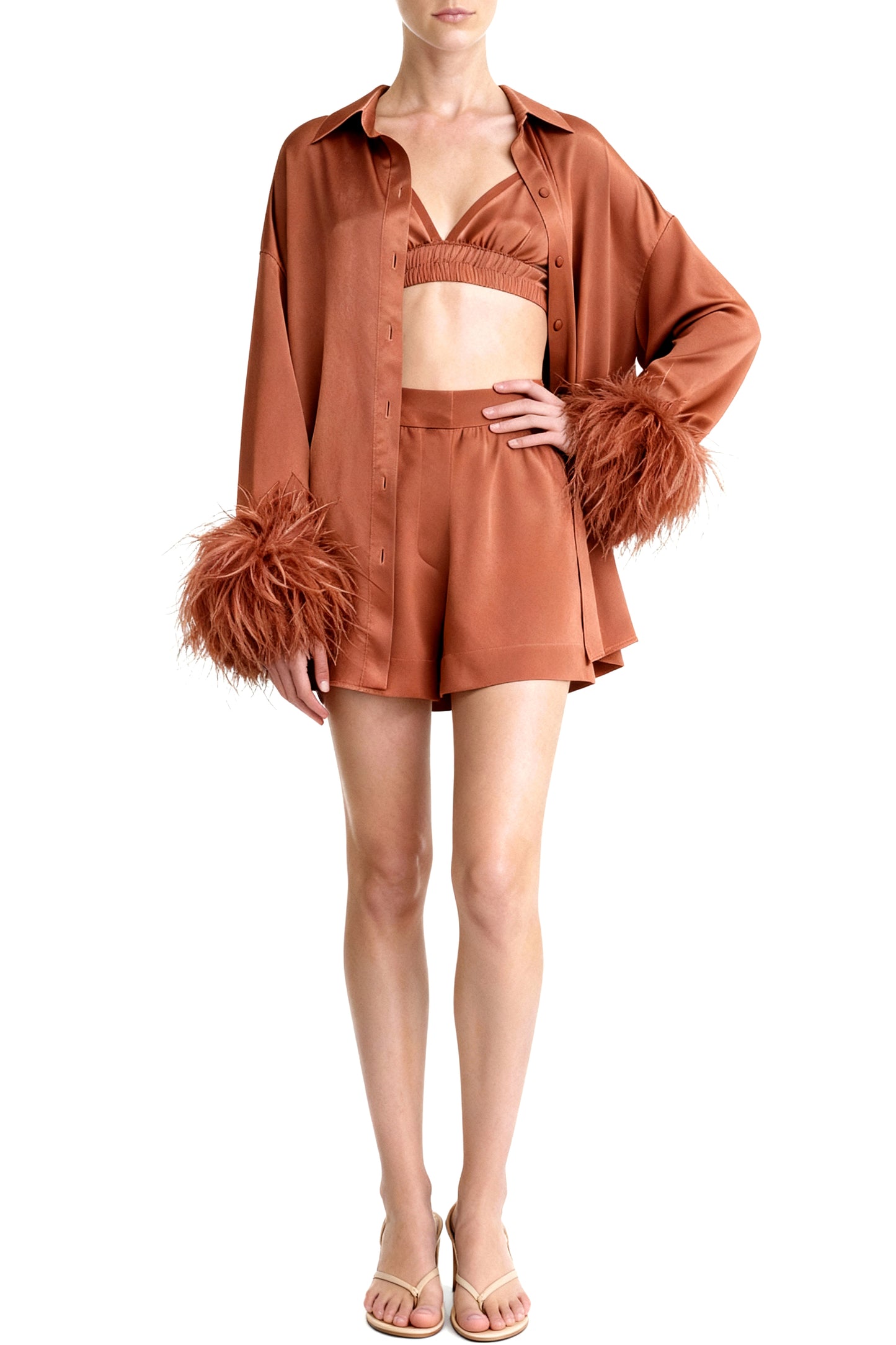 Burnt Terracotta Shirt and Shorts Set