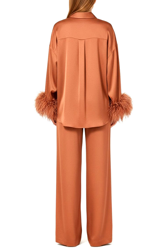 Burnt Terracotta Shirt and Pants Set