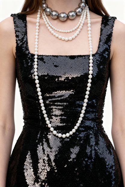 Black Pearl Mini Dress