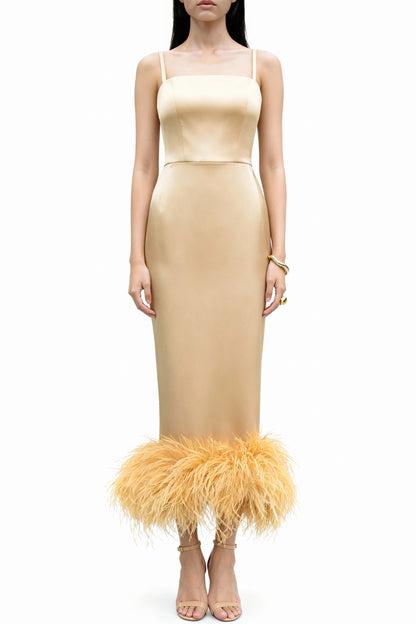 Soft Gold Pencil Dress
