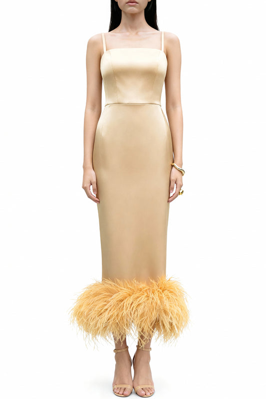 Soft Gold Pencil Dress