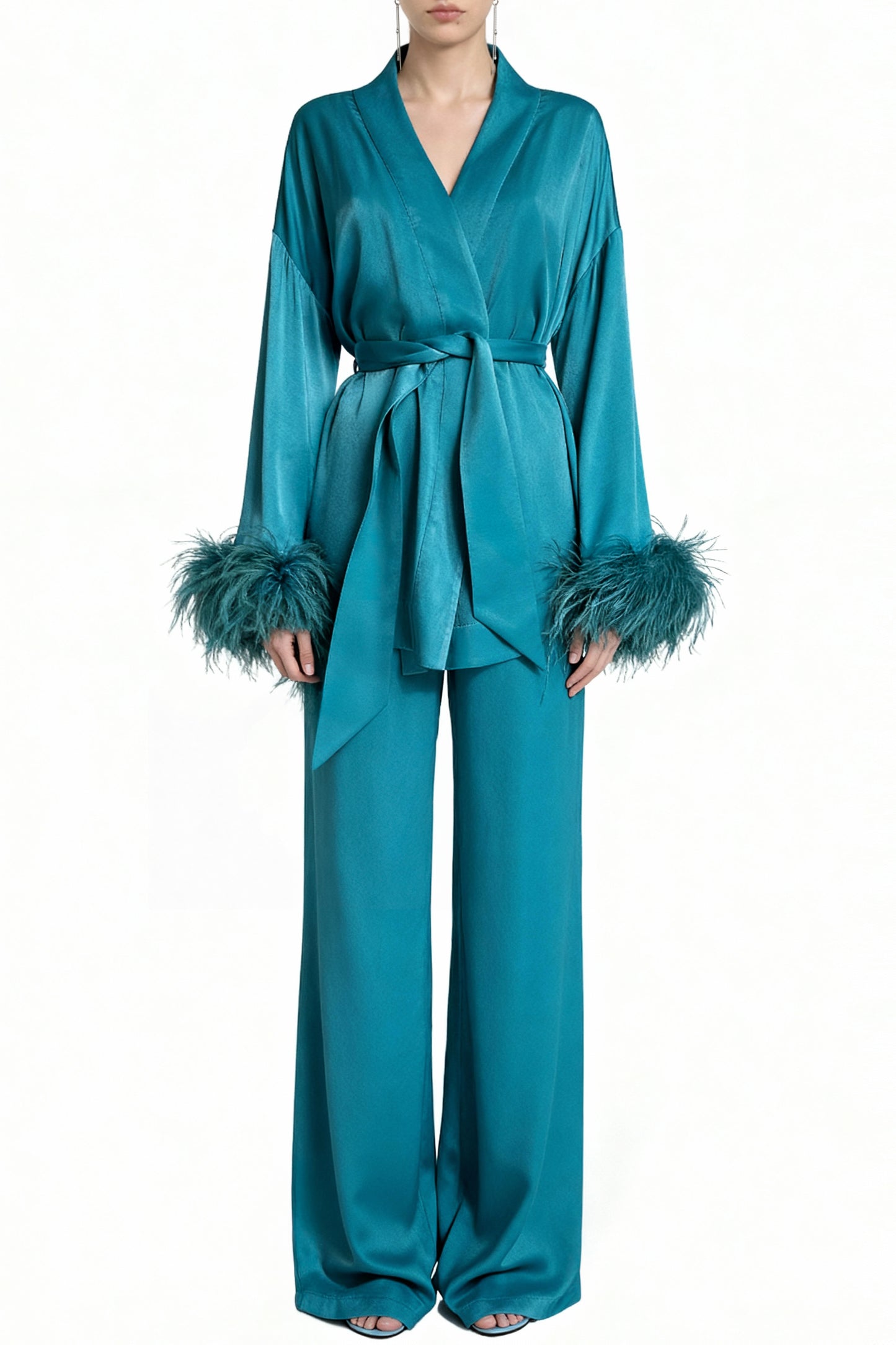 Lagoon Teal Kimono Set