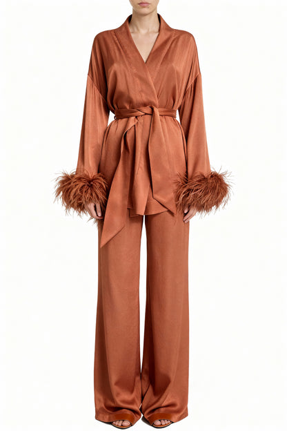 Burnt Terracotta Kimono Set