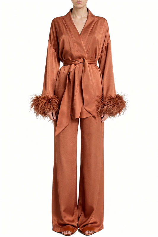 Burnt Terracotta Kimono Set